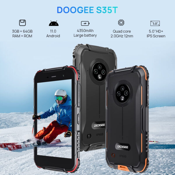 DOOGEE S35T Smartphone Rugged 5,0" 3GB + 64GB Android 11 Dual SIM