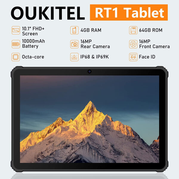 OUKITEL RT1 Tablet PC Rugged Android 10.1" Batteria 10000mAh Dual SIM